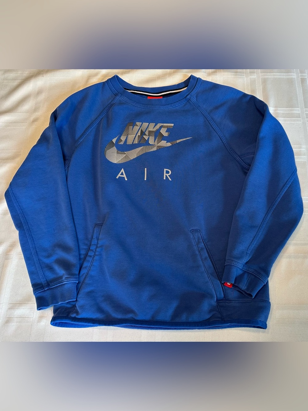 Boys Nike Air Blue Sweatshirt Size Medium Pre-Owned